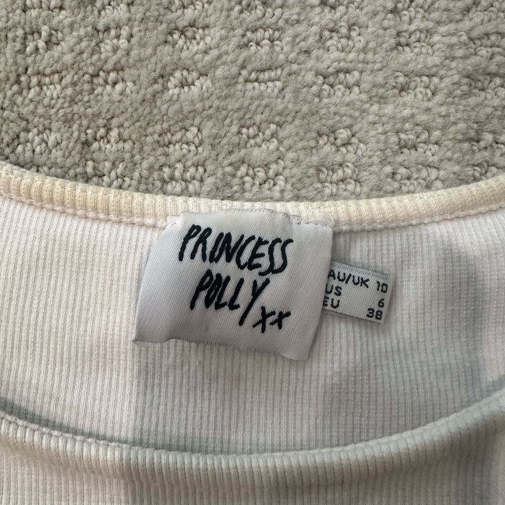 Princess Polly Ivory Ribbed Knit Top - Picture 2 of 2